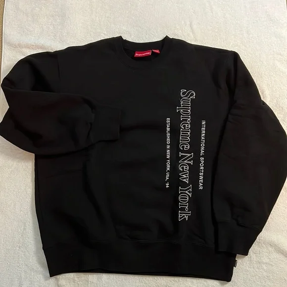 トップス SUPREME S Logo Crewneck Black LARGE Supreme Box Logo Crewneck Sweater Hoodie (2015) Black Size M | eBay